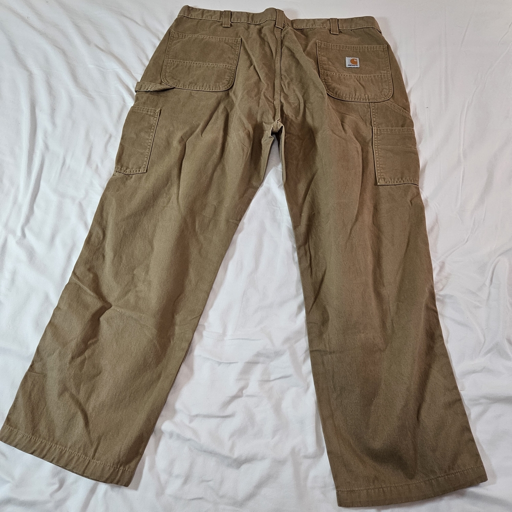 Carhartt Rugged Flex Relaxed Fit Canvas Work Pant Men's 44 x 30 Khaki Brown - Picture 2 of 9